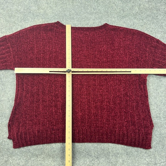 Seven7 Sweater Womens 2X XXL Red Wine Chenille Cable Knit Pullover Soft Cozy - Picture 7 of 11